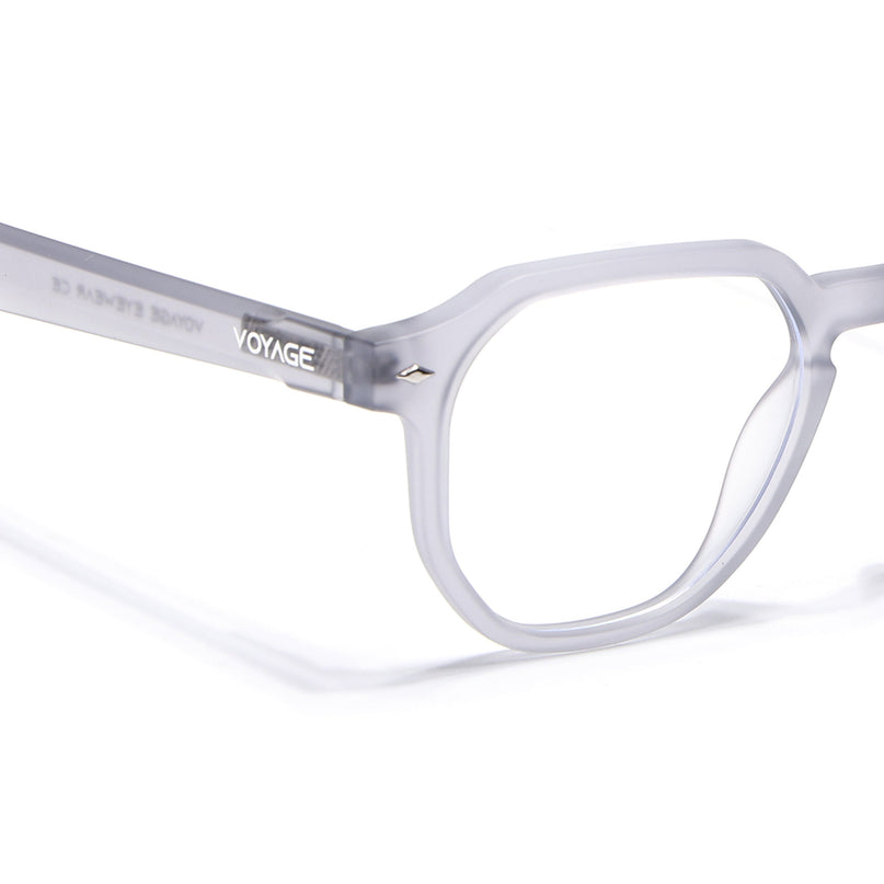 Voyage Dark Grey Round Eyeglasses for Men & Women (7122FMG7302-C2)