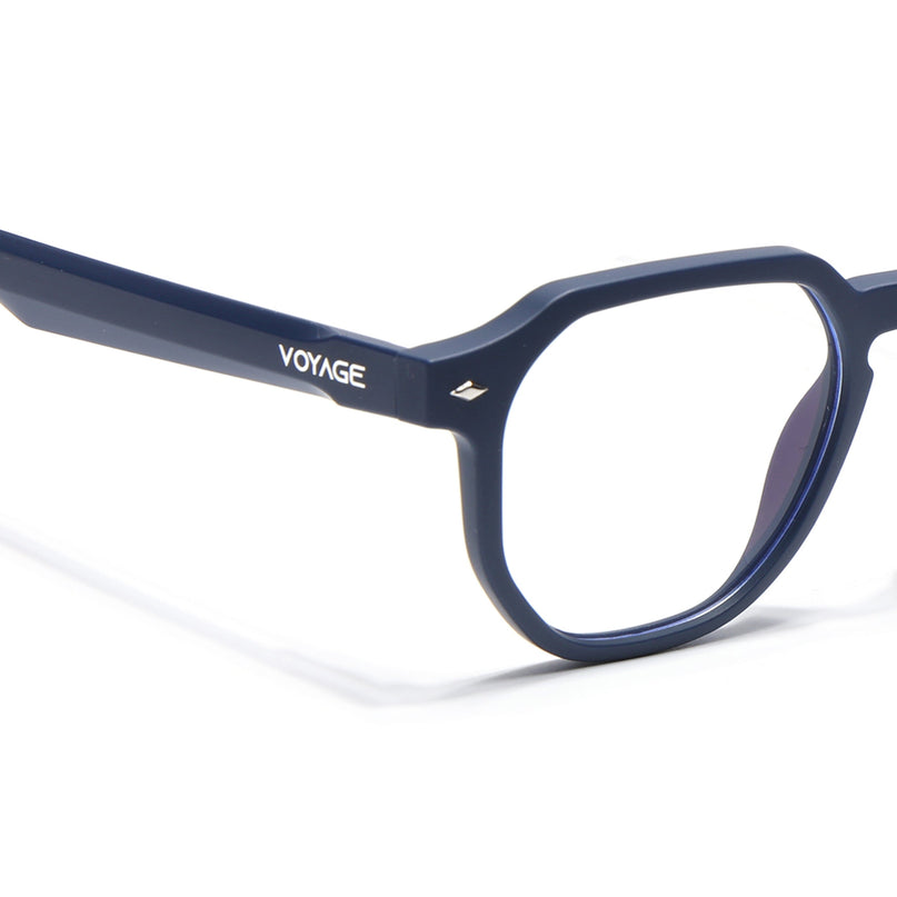 Voyage Matt Blue Round Eyeglasses for Men & Women (7122FMG7304-C4)