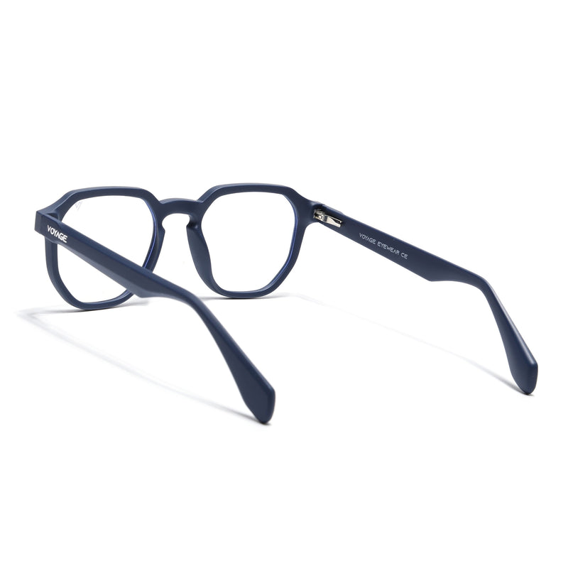 Voyage Matt Blue Round Eyeglasses for Men & Women (7122FMG7304-C4)