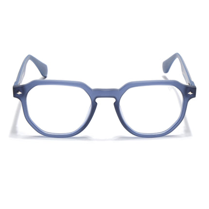 Voyage Blue Round Eyeglasses for Men & Women (7122FMG7305-C5)