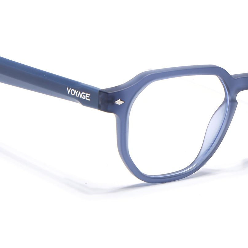 Voyage Blue Round Eyeglasses for Men & Women (7122FMG7305-C5)