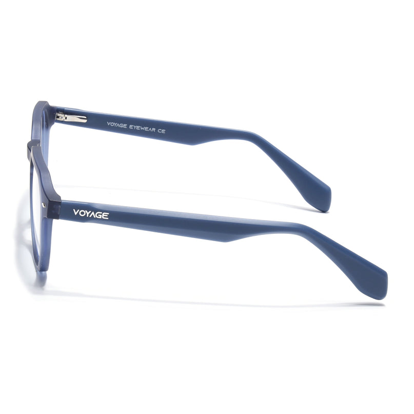 Voyage Blue Round Eyeglasses for Men & Women (7122FMG7305-C5)