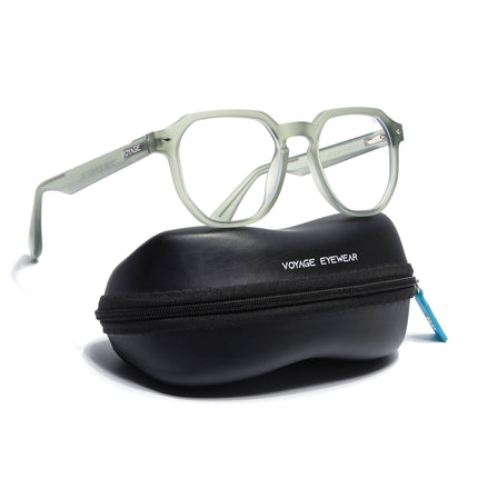 Voyage Green Round Eyeglasses for Men & Women (7122FMG7306-C6)