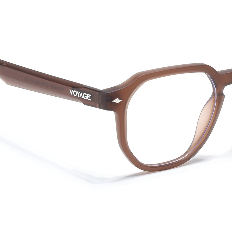 Voyage Brown Round Eyeglasses for Men & Women (7122FMG7308-C8)