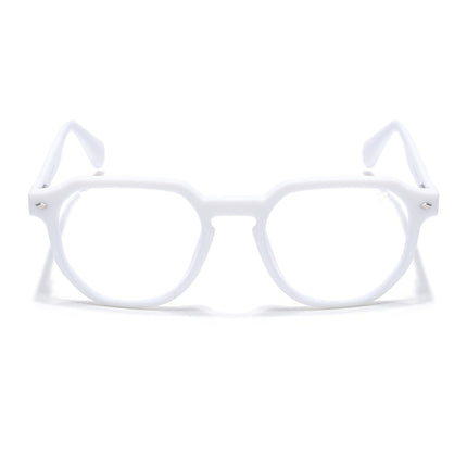 Voyage White Round Eyeglasses for Men & Women (7122FMG7309-C9)
