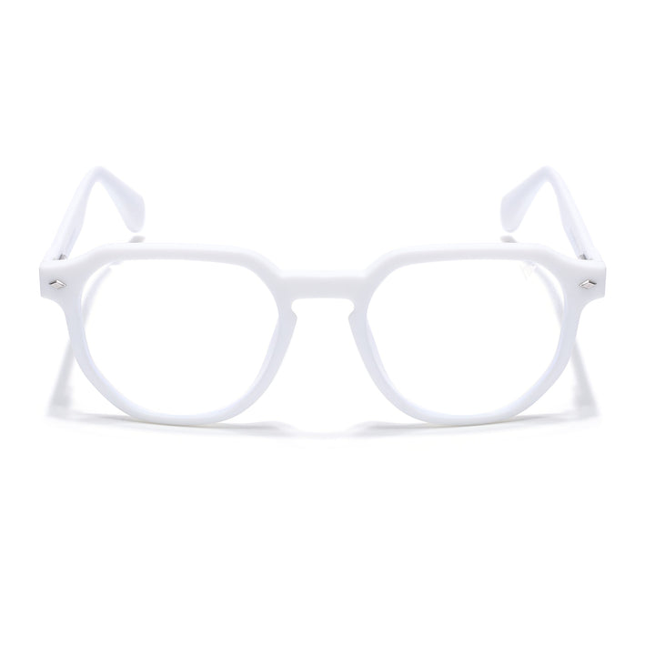 Voyage White Round Eyeglasses for Men & Women (7122FMG7309-C9)