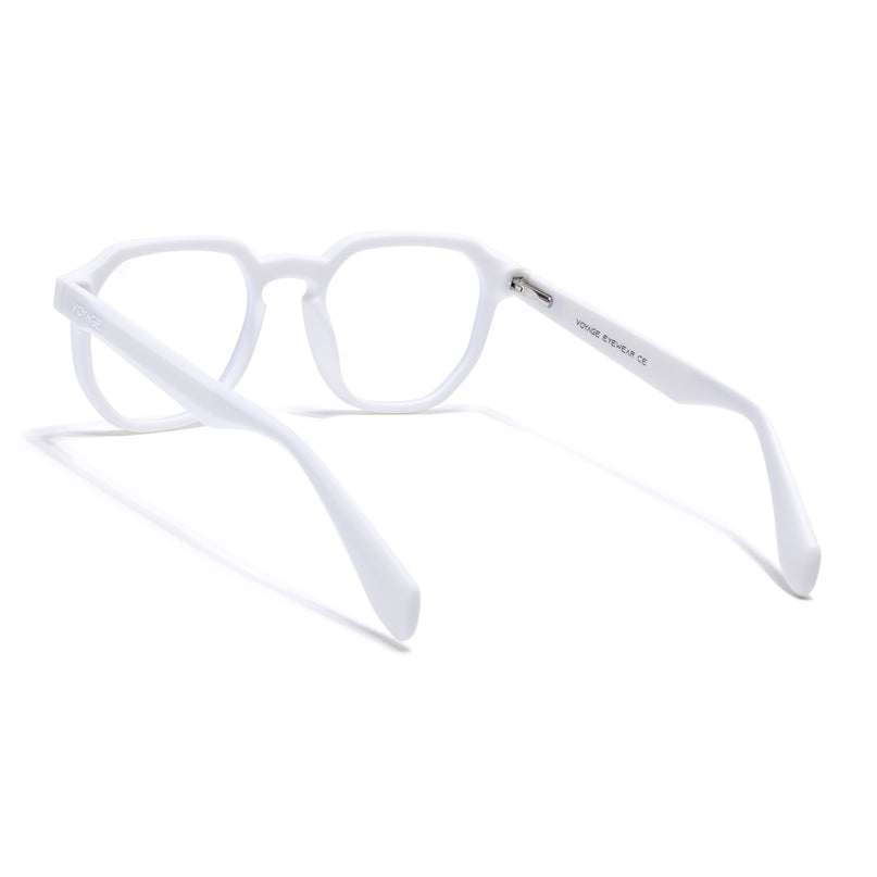 Voyage White Round Eyeglasses for Men & Women (7122FMG7309-C9)