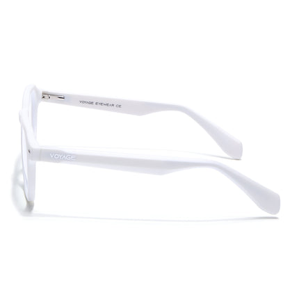 Voyage White Round Eyeglasses for Men & Women (7122FMG7309-C9)