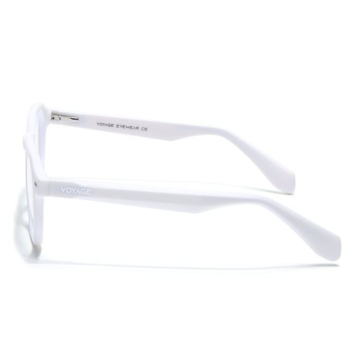 Voyage White Round Eyeglasses for Men & Women (7122FMG7309-C9)