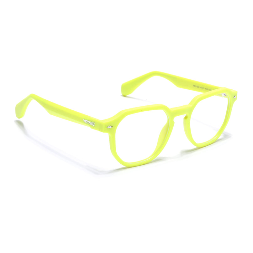 Voyage Neon Yellow Round Eyeglasses for Men & Women (7122FMG7310-C10)