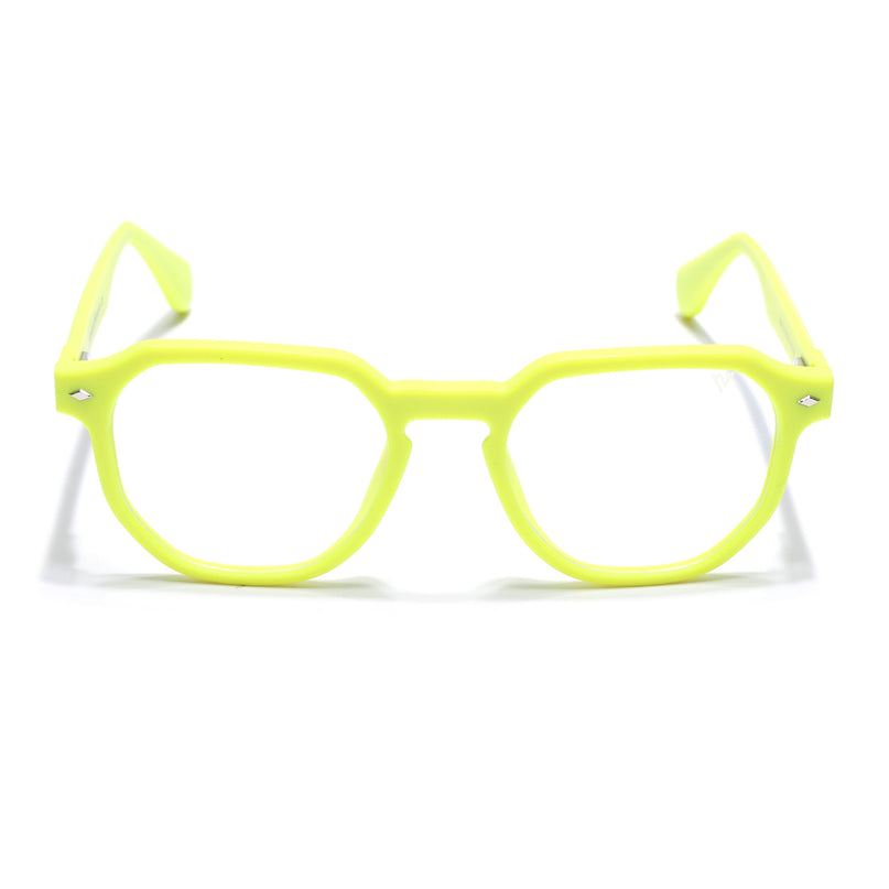Voyage Neon Yellow Round Eyeglasses for Men & Women (7122FMG7310-C10)