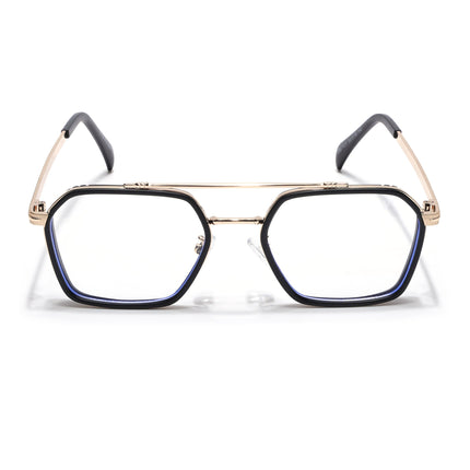 Voyage Black & Golden Wayfarer Eyeglasses for Men & Women - MG5268-C2