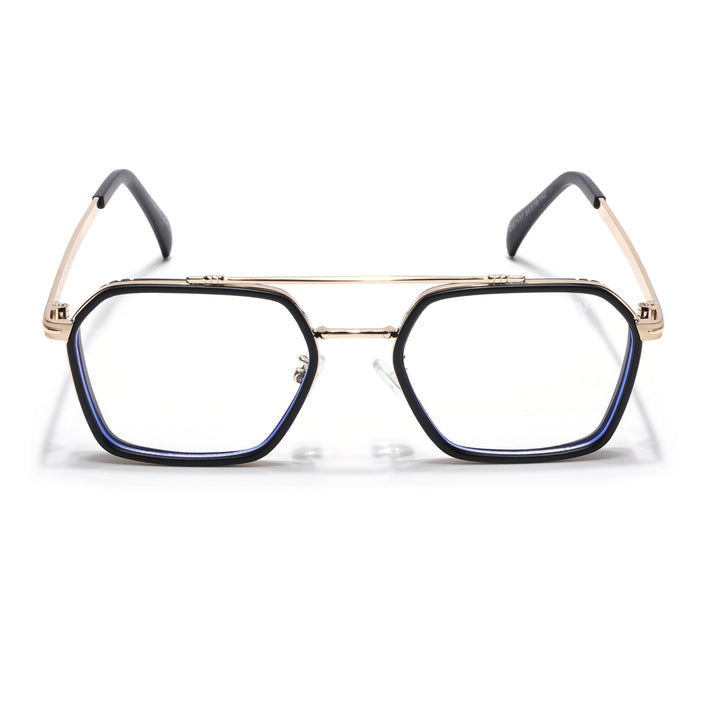 Voyage Black & Golden Wayfarer Eyeglasses for Men & Women - MG5268-C2