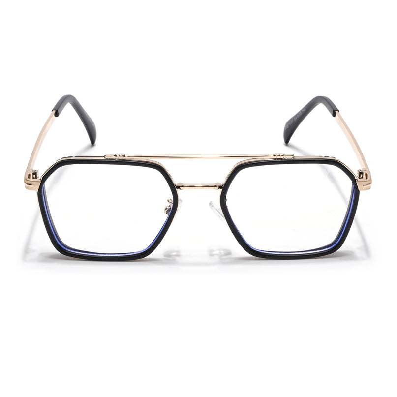 Voyage Black & Golden Wayfarer Eyeglasses for Men & Women - MG5268-C2