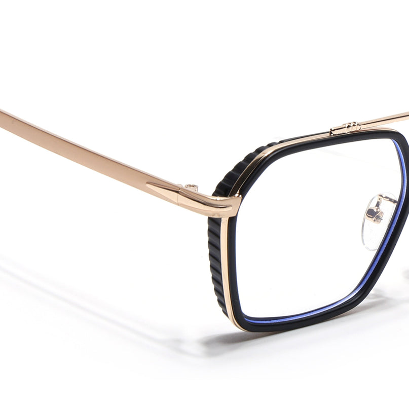 Voyage Black & Golden Wayfarer Eyeglasses for Men & Women - MG5268-C2