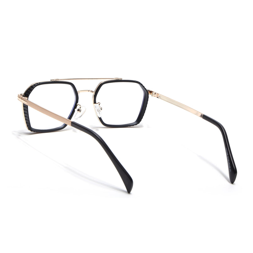 Voyage Black & Golden Wayfarer Eyeglasses for Men & Women - MG5268-C2
