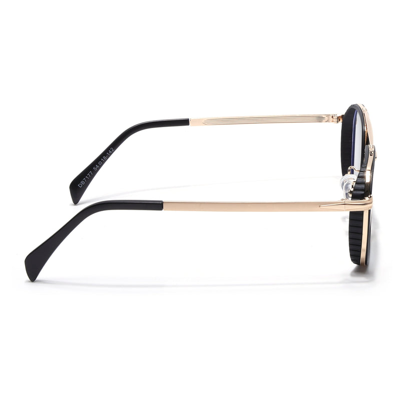 Voyage Black & Golden Wayfarer Eyeglasses for Men & Women - MG5268-C2