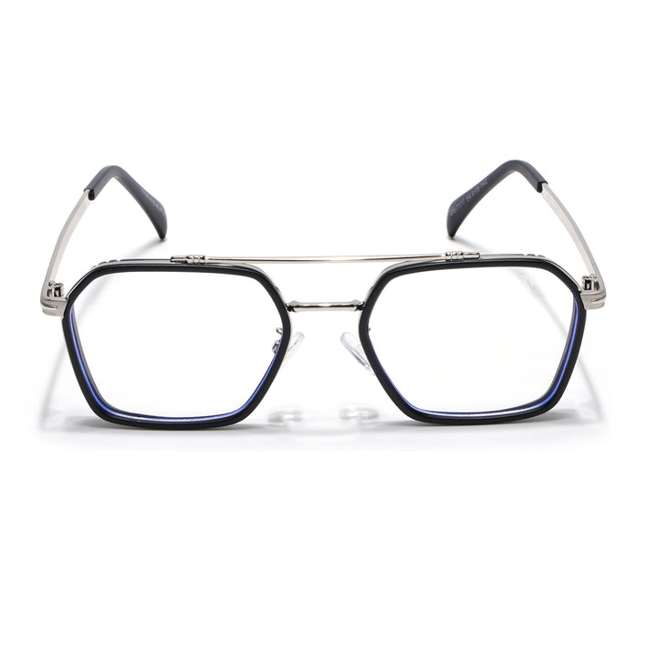 Voyage Black & Silver Wayfarer Eyeglasses for Men & Women - MG5269-C3