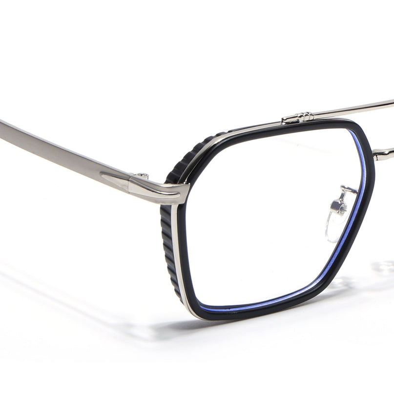 Voyage Black & Silver Wayfarer Eyeglasses for Men & Women - MG5269-C3
