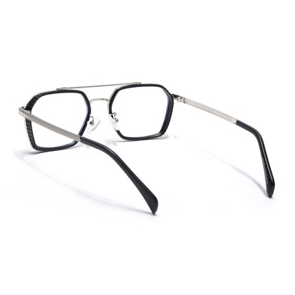 Voyage Black & Silver Wayfarer Eyeglasses for Men & Women - MG5269-C3