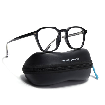 Voyage Black Wayfarer Eyeglasses for Men & Women - MG4398-C1