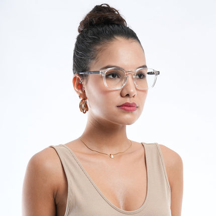 Voyage Transparent Wayfarer Eyeglasses for Men & Women - MG4399-C1