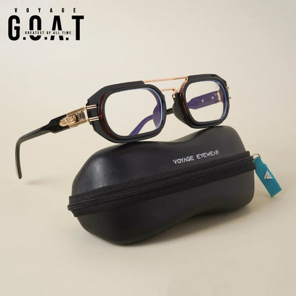 Voyage Black & Maroon Oval Eyeglasses - MG3925