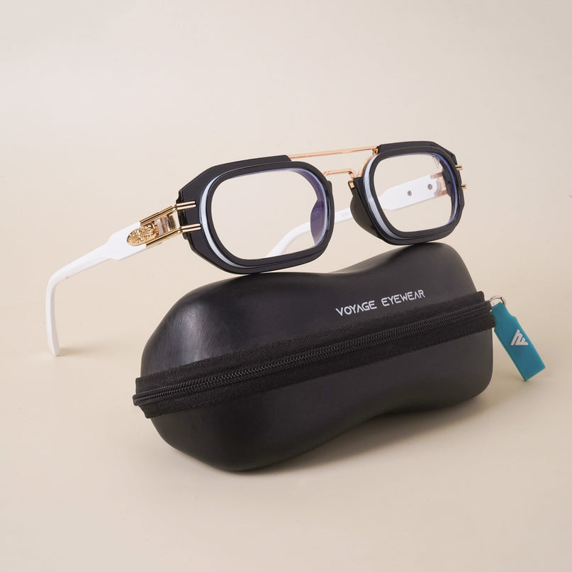 Voyage Black & White Oval Eyeglasses - MG3926