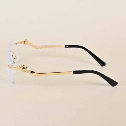 Voyage Golden Square Rim Less Eyeglasses - MG3930