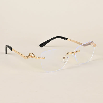 Voyage Golden Square Rim Less Eyeglasses - MG3930