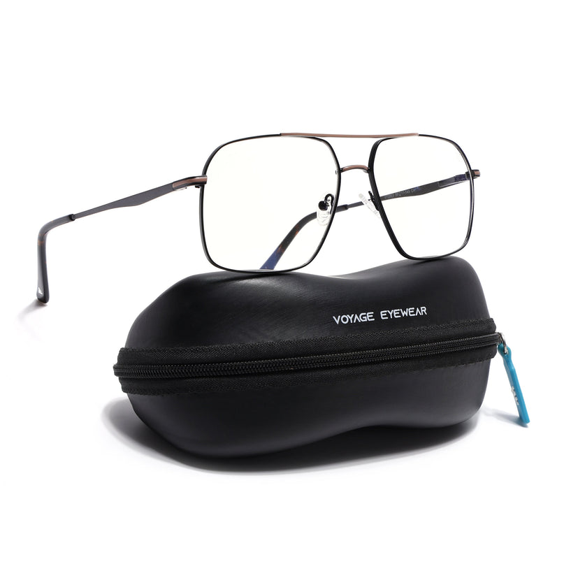 Voyage Black & Brown Wayfarer Eyeglasses for Men & Women (73013FMG7066-C2)