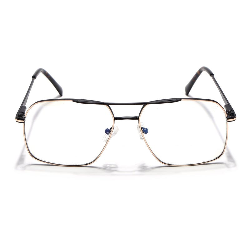 Voyage Golden & Black Wayfarer Eyeglasses for Men & Women (73013FMG7067-C3)