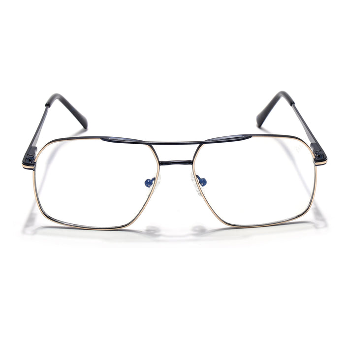 Voyage Golden & Navy Blue Wayfarer Eyeglasses for Men & Women (73013FMG7068-C4)