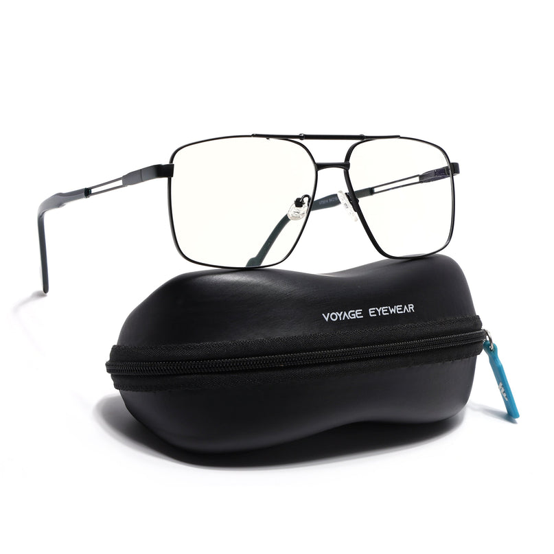 Voyage Black Wayfarer Eyeglasses for Men & Women (73014FMG7072-C1)