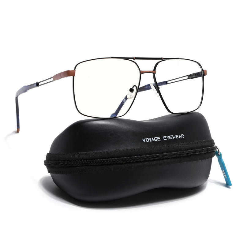 Voyage Black & Brown Wayfarer Eyeglasses for Men & Women (73014FMG7073-C2)