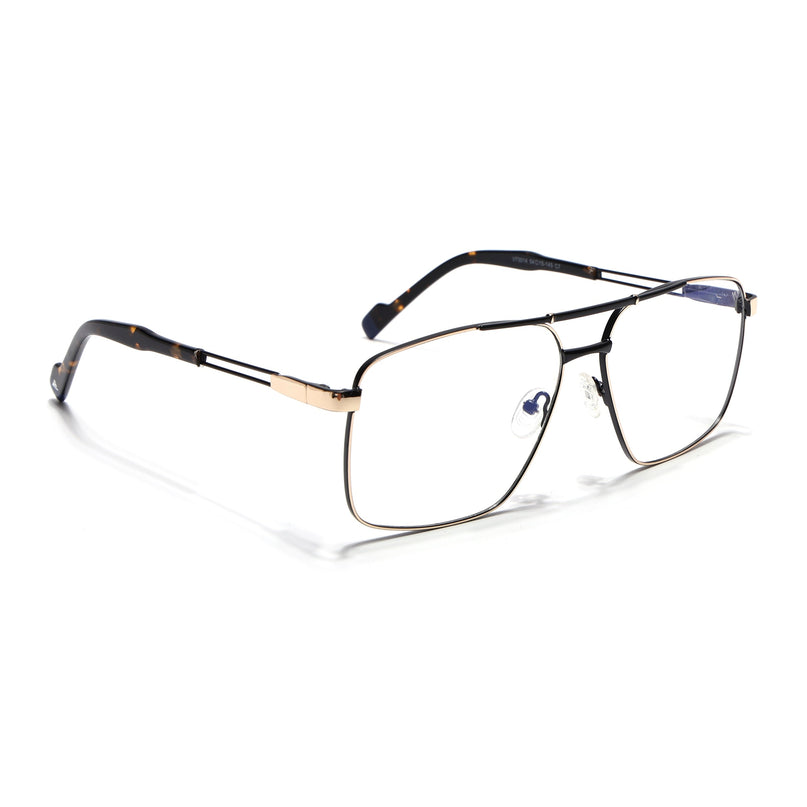 Voyage Golden & Black Wayfarer Eyeglasses for Men & Women (73014FMG7074-C3)