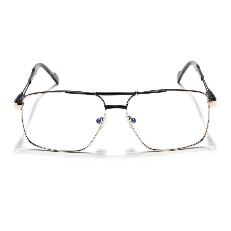 Voyage Golden & Black Wayfarer Eyeglasses for Men & Women (73014FMG7074-C3)