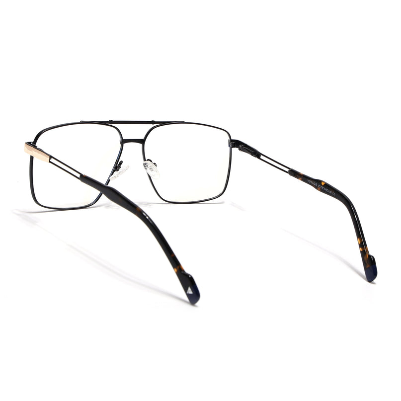 Voyage Golden & Black Wayfarer Eyeglasses for Men & Women (73014FMG7074-C3)