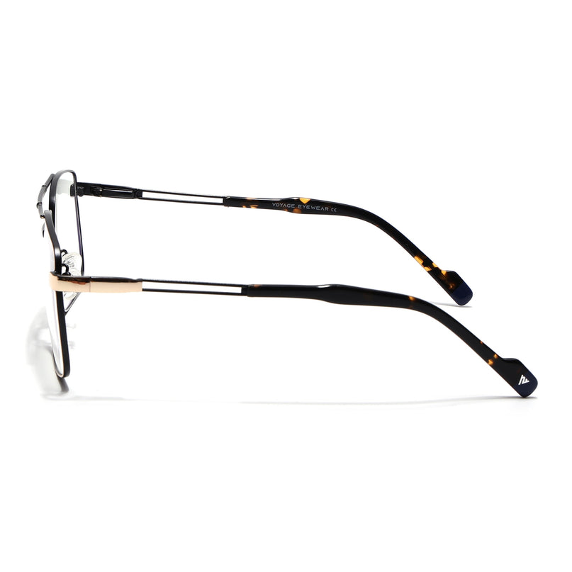 Voyage Golden & Black Wayfarer Eyeglasses for Men & Women (73014FMG7074-C3)