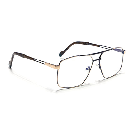 Voyage Golden & Navy Blue Wayfarer Eyeglasses for Men & Women (73014FMG7075-C4)