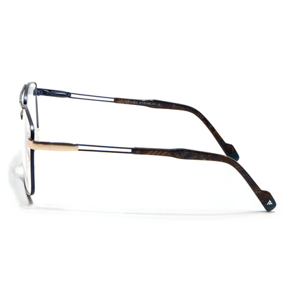Voyage Golden & Navy Blue Wayfarer Eyeglasses for Men & Women (73014FMG7075-C4)