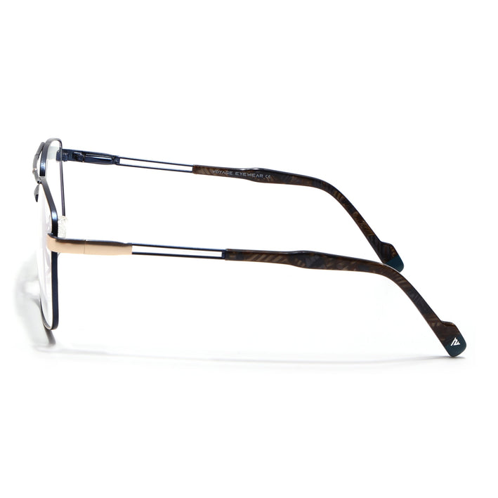 Voyage Golden & Navy Blue Wayfarer Eyeglasses for Men & Women (73014FMG7075-C4)