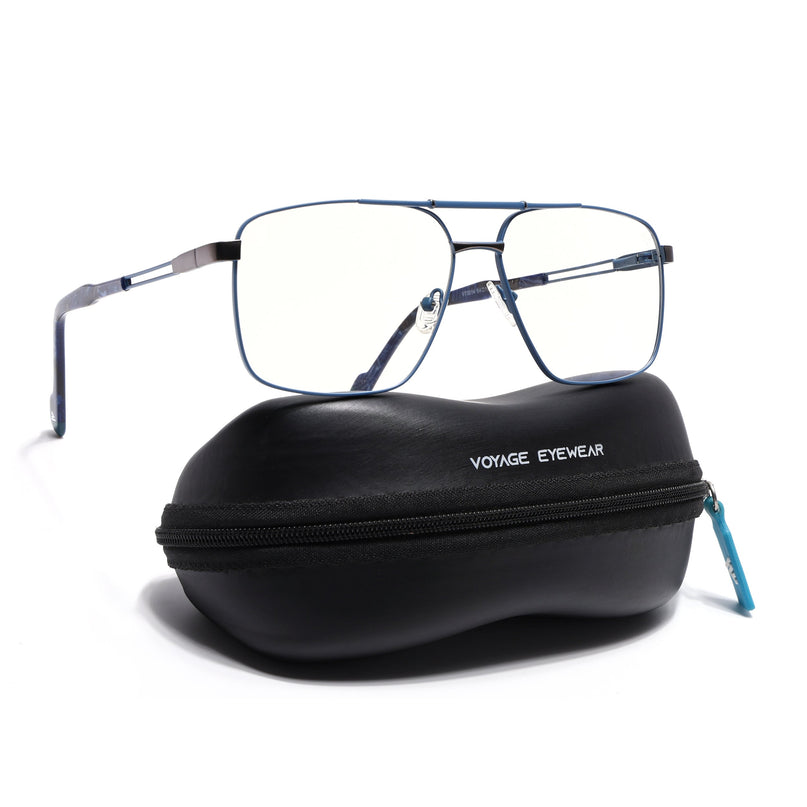 Voyage Sky Blue & Grey Wayfarer Eyeglasses for Men & Women (73014FMG7077-C6)