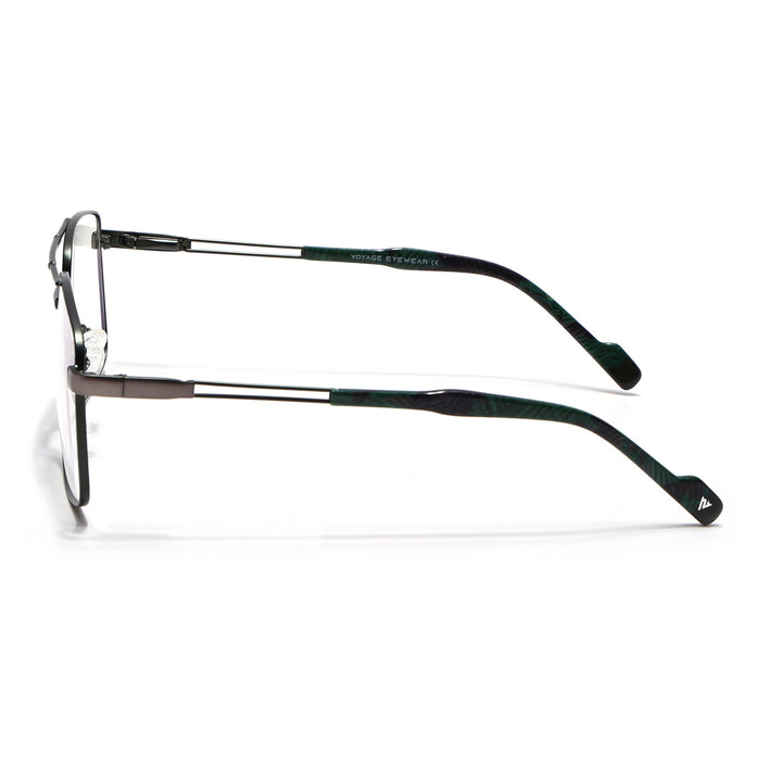Voyage Silver & Green Wayfarer Eyeglasses for Men & Women (73014FMG7078-C7)