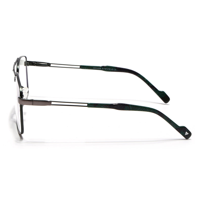 Voyage Silver & Green Wayfarer Eyeglasses for Men & Women (73014FMG7078-C7)