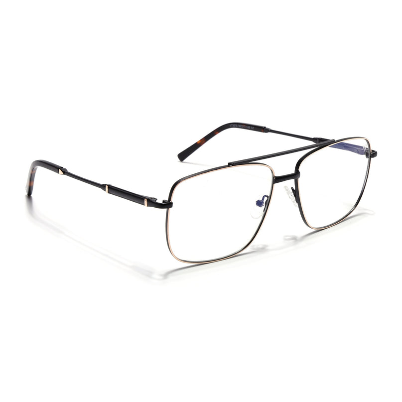 Voyage Golden & Black Wayfarer Eyeglasses for Men & Women (73015FMG7079-C1)