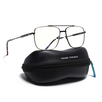 Voyage Golden & Black Wayfarer Eyeglasses for Men & Women (73015FMG7079-C1)