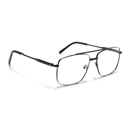 Voyage Golden & Navy Blue Wayfarer Eyeglasses for Men & Women (73015FMG7080-C2)