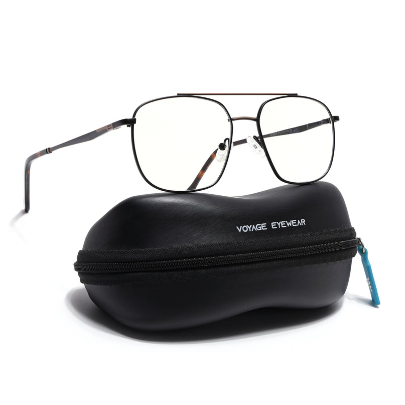 Voyage Black & Brown Wayfarer Eyeglasses for Men & Women (73016FMG7087-C2)