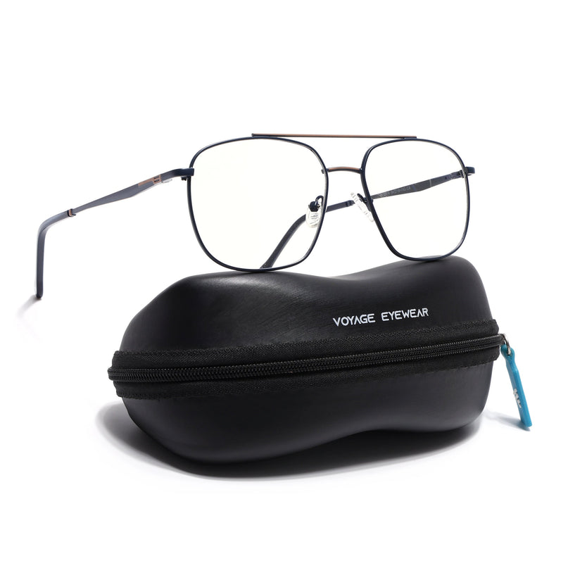 Voyage Blue & Brown Wayfarer Eyeglasses for Men & Women (73016FMG7090-C5)